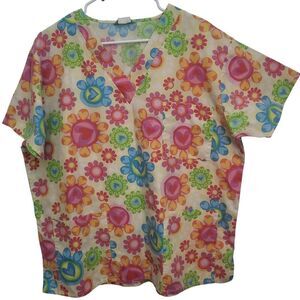 Cocoom Colorful Floral Scrub Top